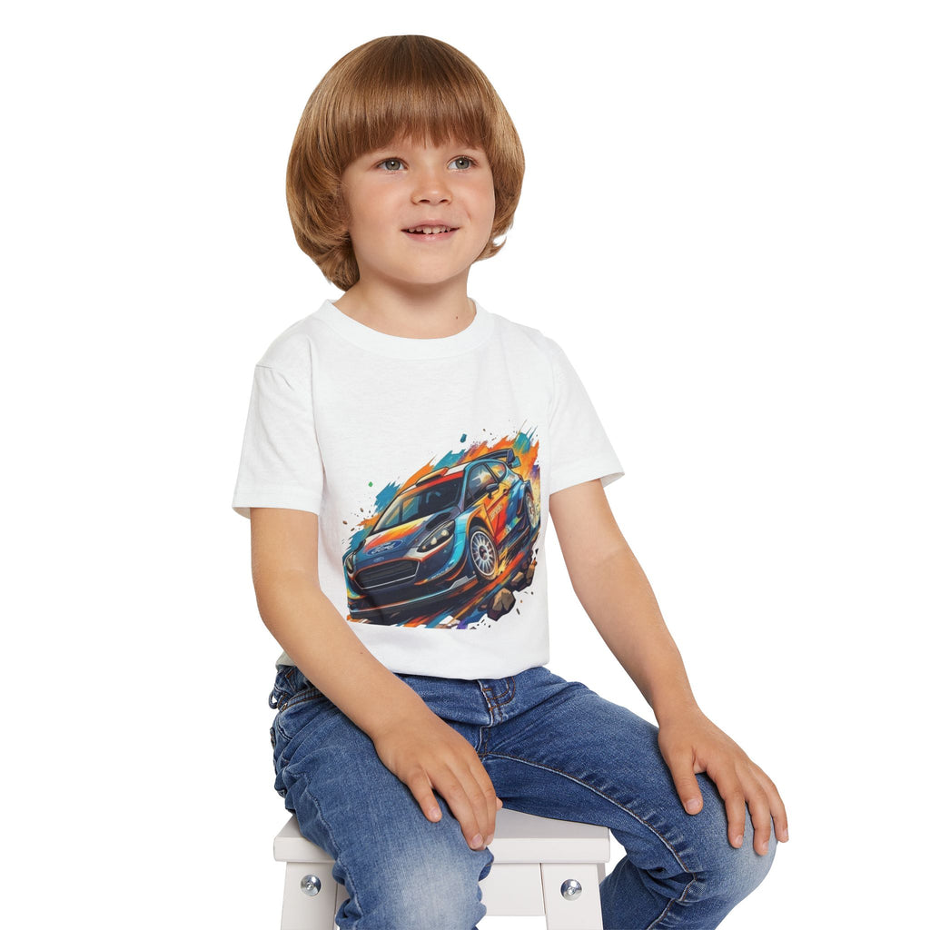 Rally Race Car Toddler T-shirt | Colorful Speed Illustration