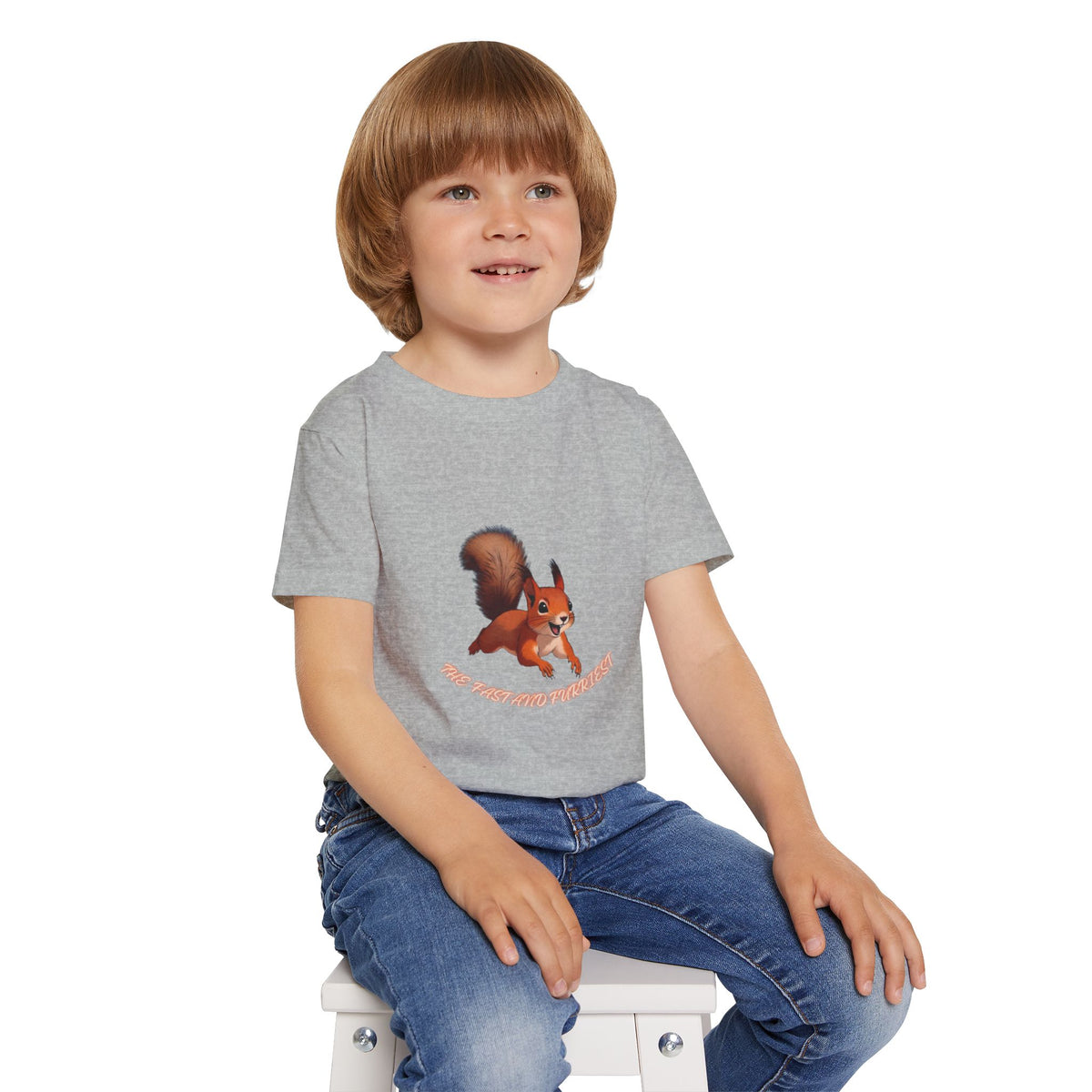 Cartoon Red Squirrel Toddler T-shirt | Cute Woodland Animal Tee