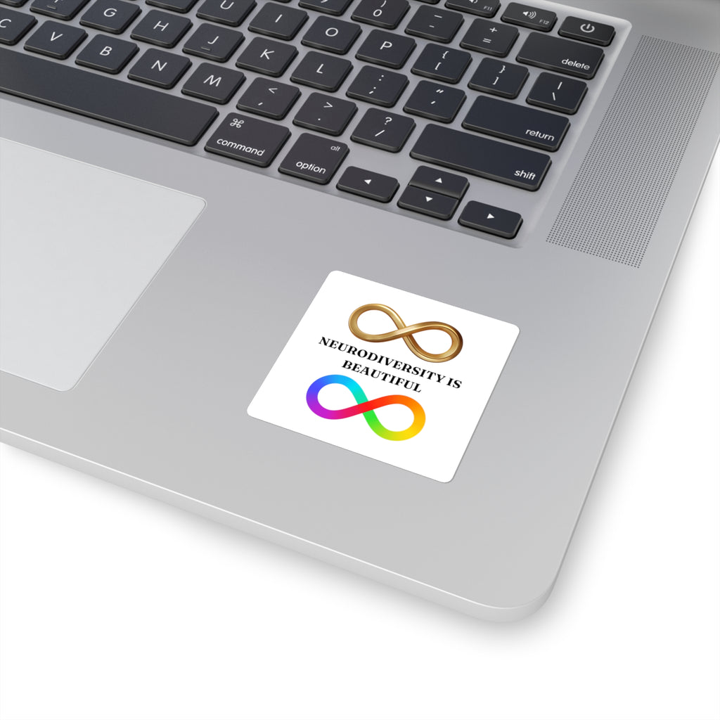 Neurodiversity Is Beautiful Square Vinyl Sticker - Autism Acceptance Loop