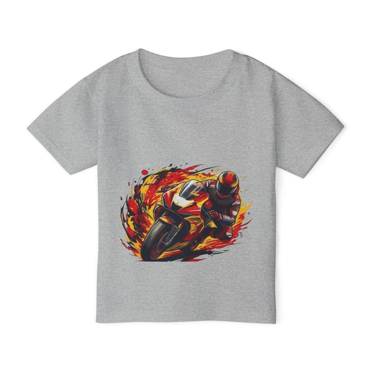 Flaming Sportbike Racing Graphic Toddler T-shirt | Motorcycle Kids Tee