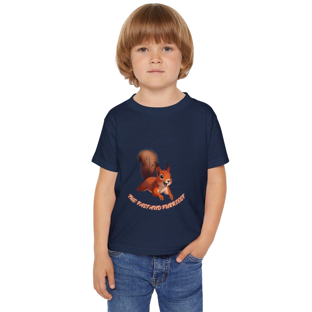 Cartoon Red Squirrel Toddler T-shirt | Cute Woodland Animal Tee