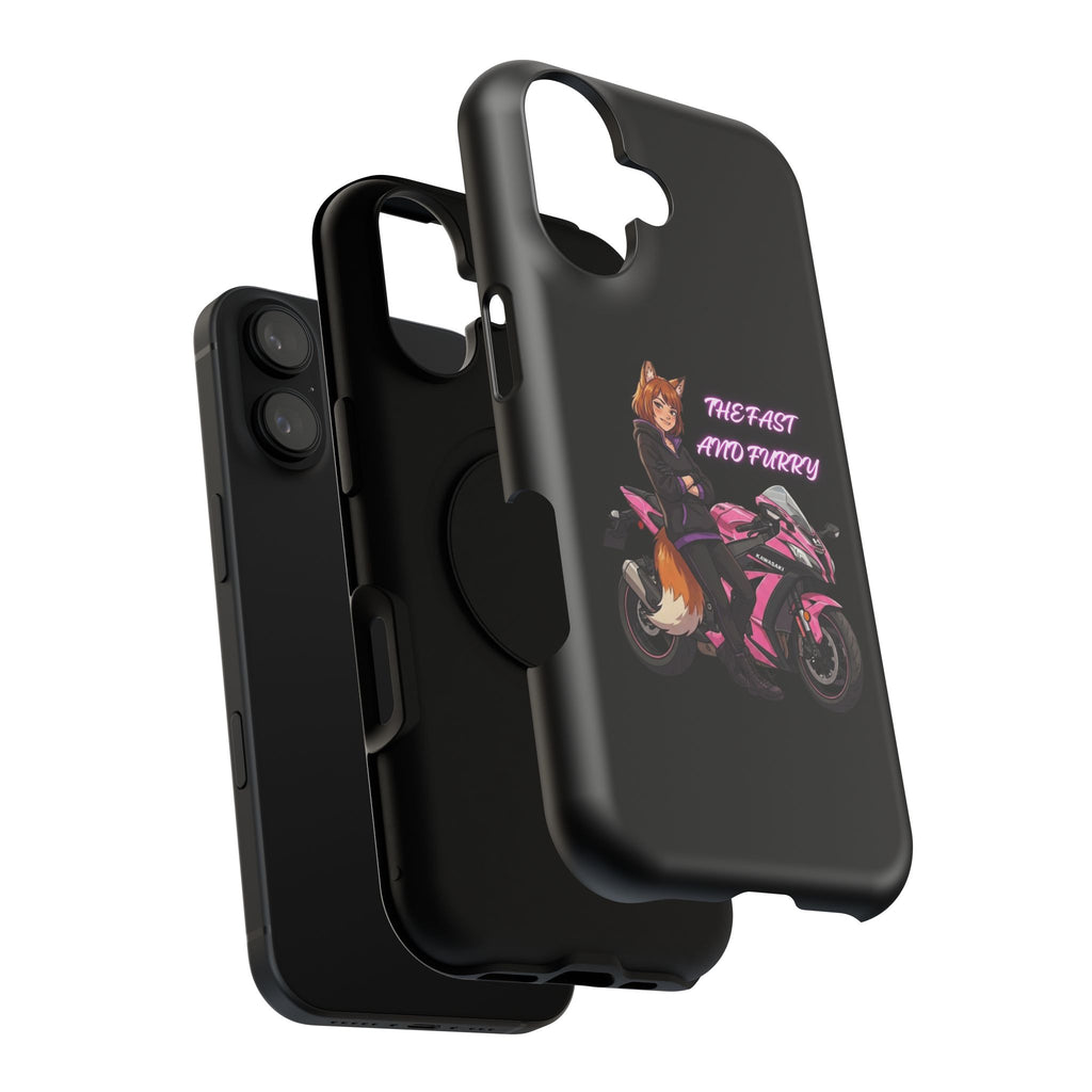 Fox Rider on Pink Sportbike Phone Case | Impact-Resistant Case