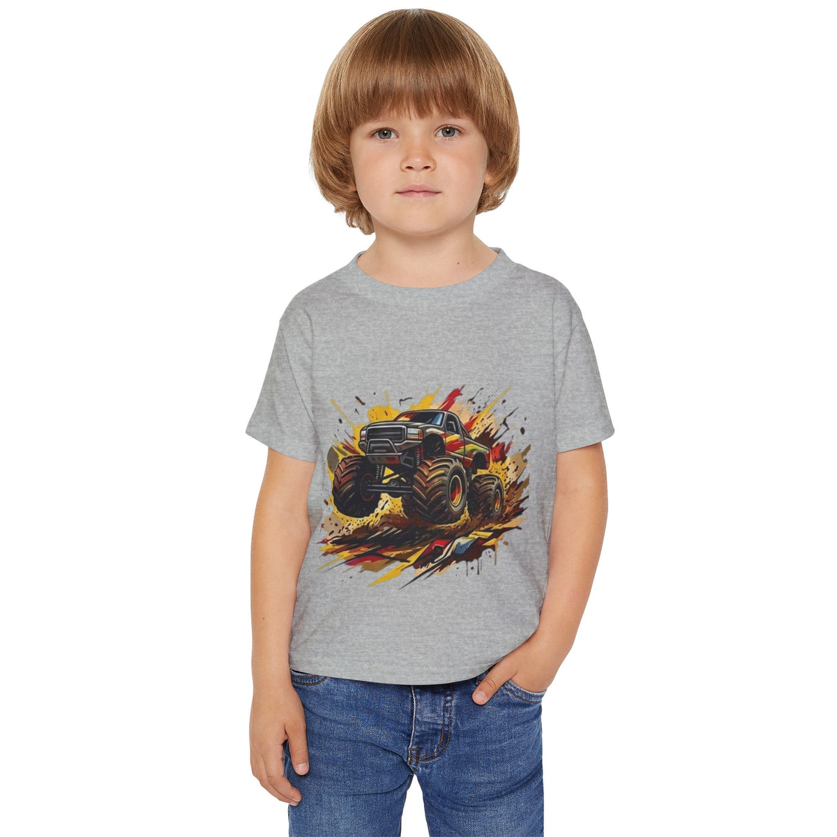 Monster Truck Smash Toddler T-shirt | Mud Splash Racing Tee