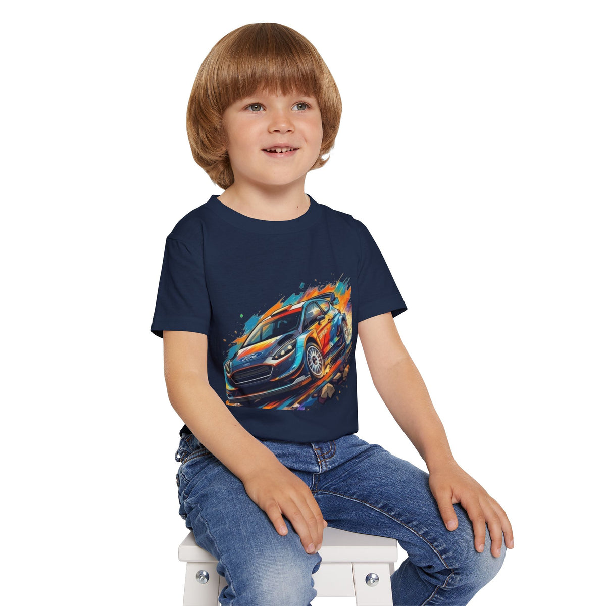 Rally Race Car Toddler T-shirt | Colorful Speed Illustration