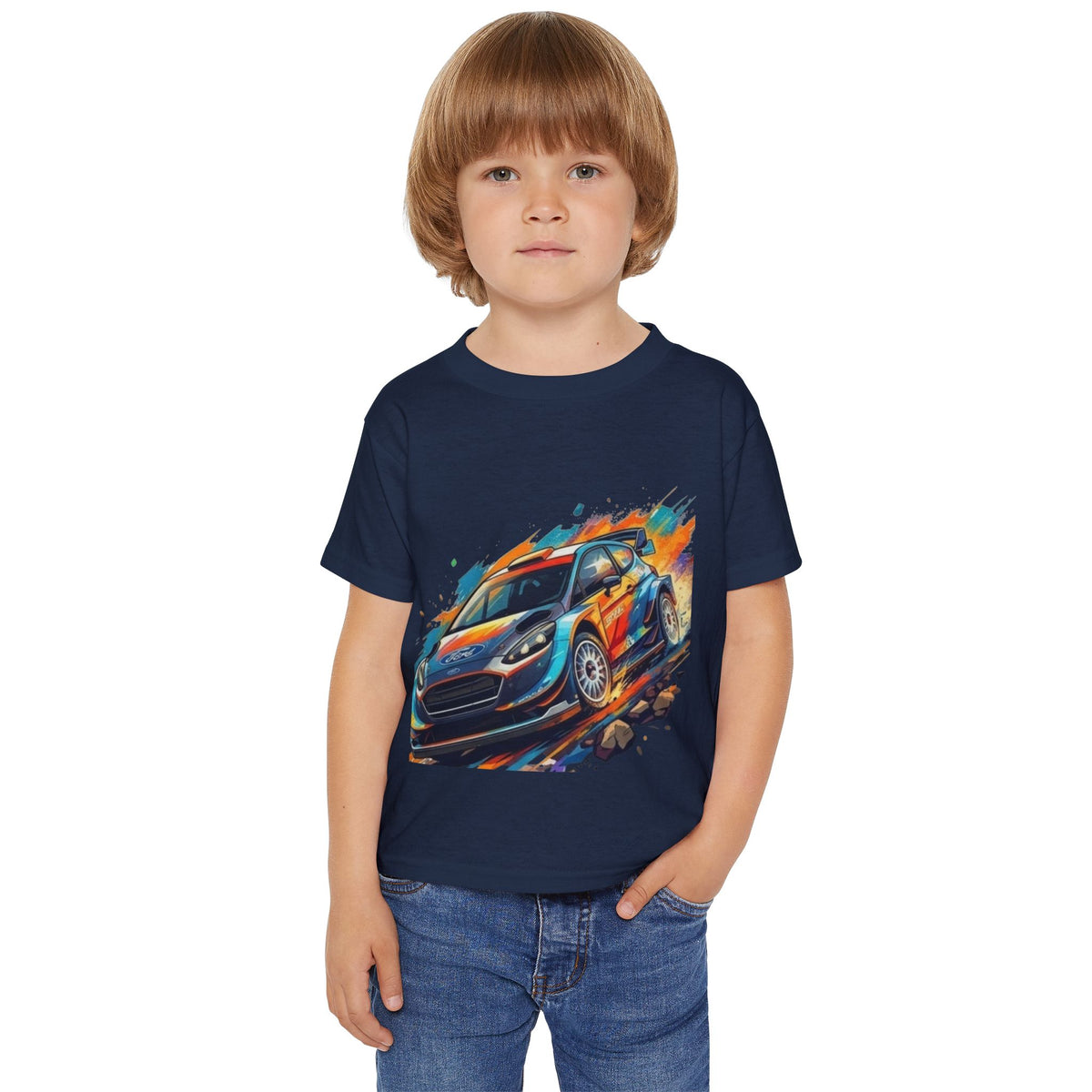 Rally Race Car Toddler T-shirt | Colorful Speed Illustration