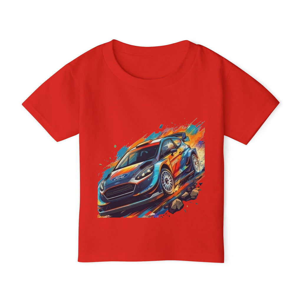 Rally Race Car Toddler T-shirt | Colorful Speed Illustration