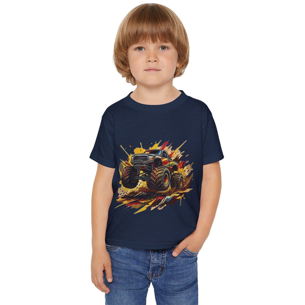 Monster Truck Smash Toddler T-shirt | Mud Splash Racing Tee