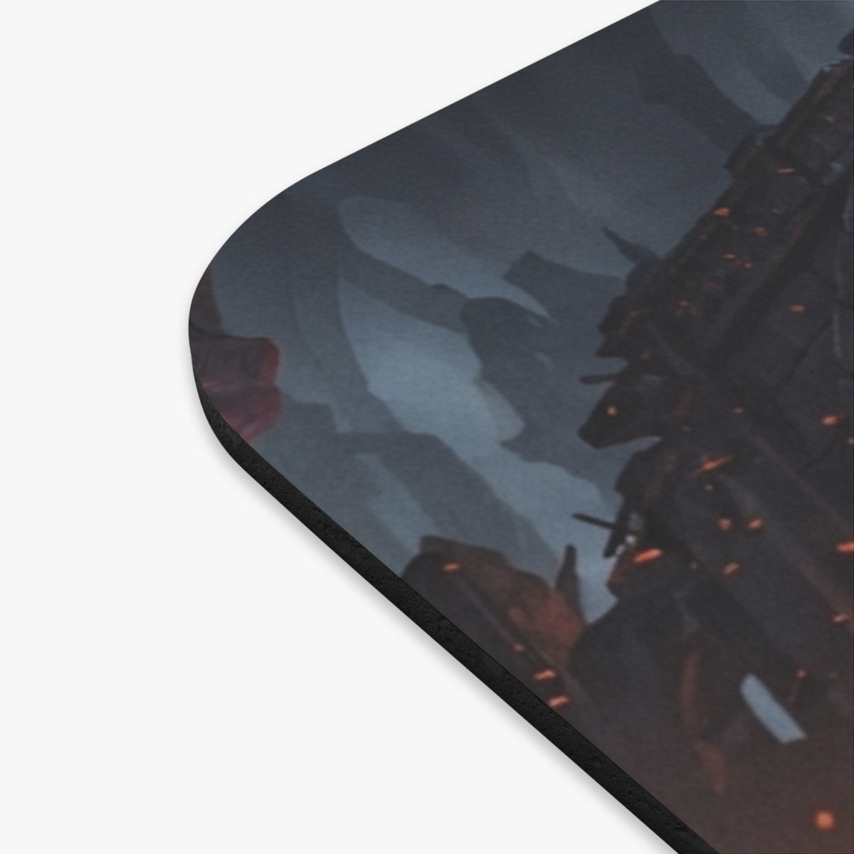 Skeletal Warhorse Triumph Mouse Pad, Blazing Demon Head Trophy Desk Mat, Dark Fantasy Undead Cavalry Gaming Setup Gear