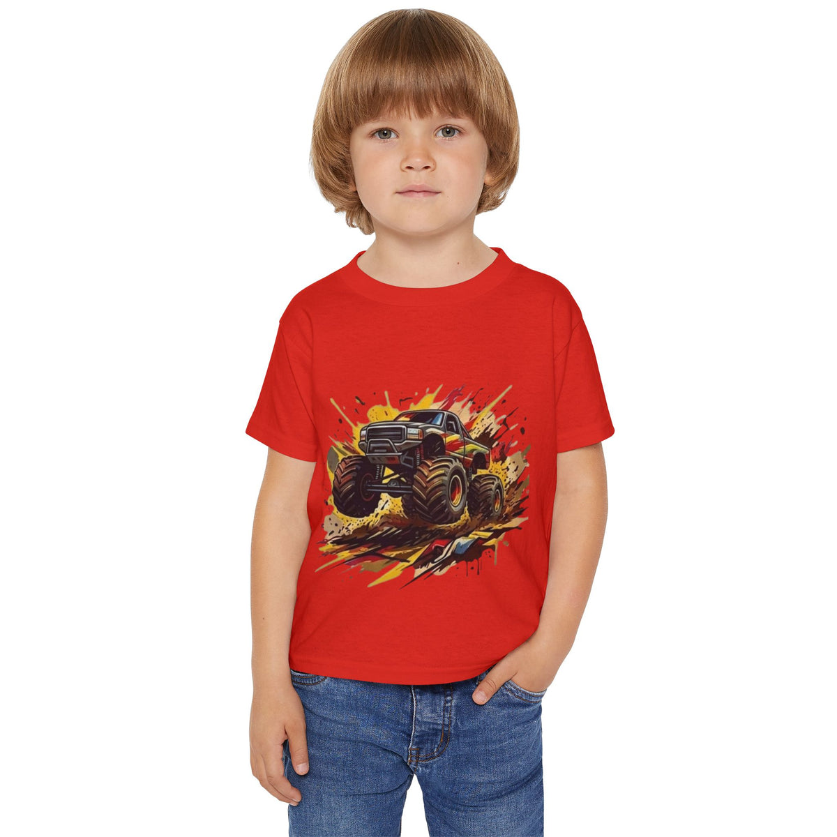 Monster Truck Smash Toddler T-shirt | Mud Splash Racing Tee