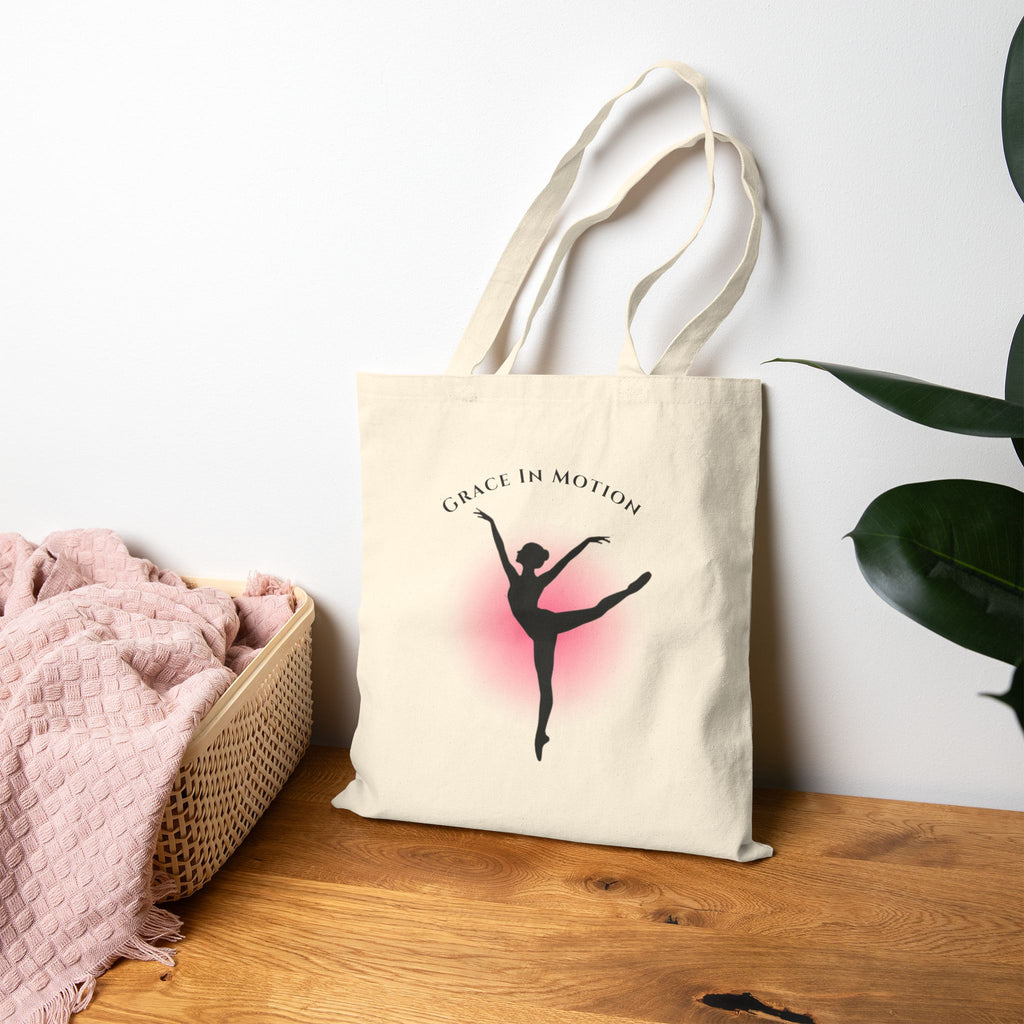 Ballet Dancer Canvas Bag, Ballerina Accessories Tote, Personalized Dance Studio Bag, Cute Recital Gift for Ballerinas