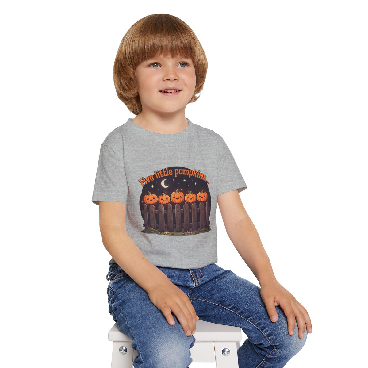 Five Little Pumpkins Toddler Tee | Nursery Rhyme Halloween Kids Shirt
