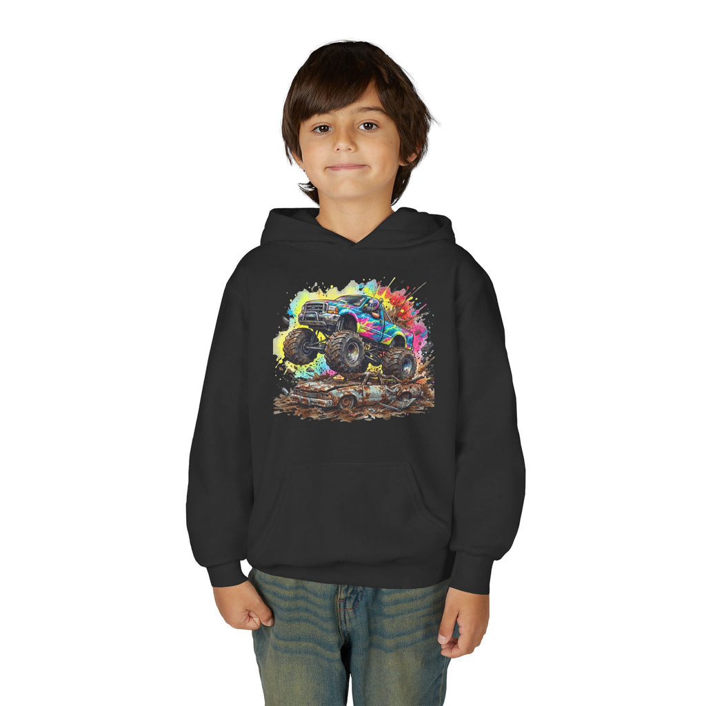 Monster Crush Hoodie, Mega Truck Kids Sweatshirt, Youth Arena Smash Graphic Pullover
