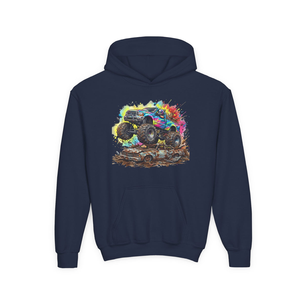 Monster Crush Hoodie, Mega Truck Kids Sweatshirt, Youth Arena Smash Graphic Pullover