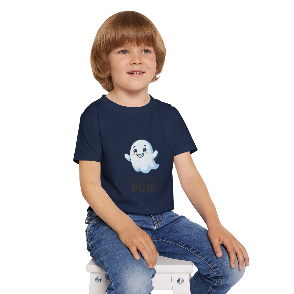 Hey There Boo Toddler Tee | Kawaii Ghost Halloween Kids Shirt