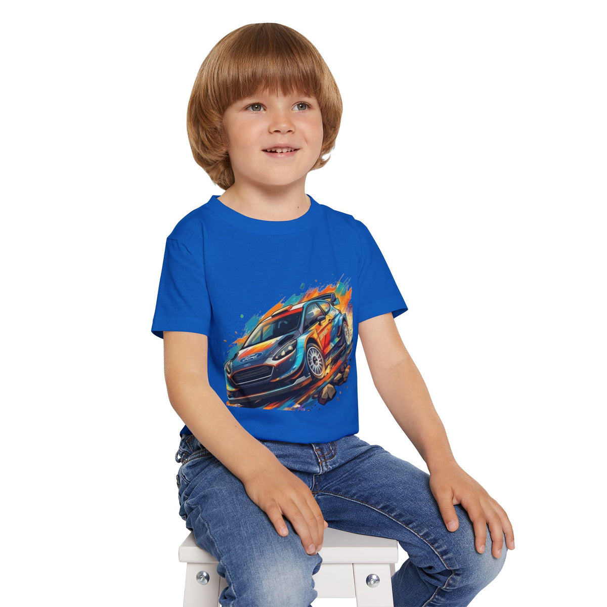 Rally Race Car Toddler T-shirt | Colorful Speed Illustration