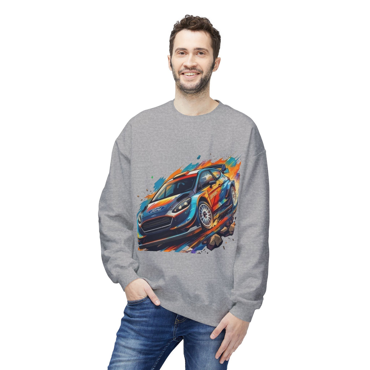 Rally Car Illustration Sweatshirt | Racing Graphic Crewneck
