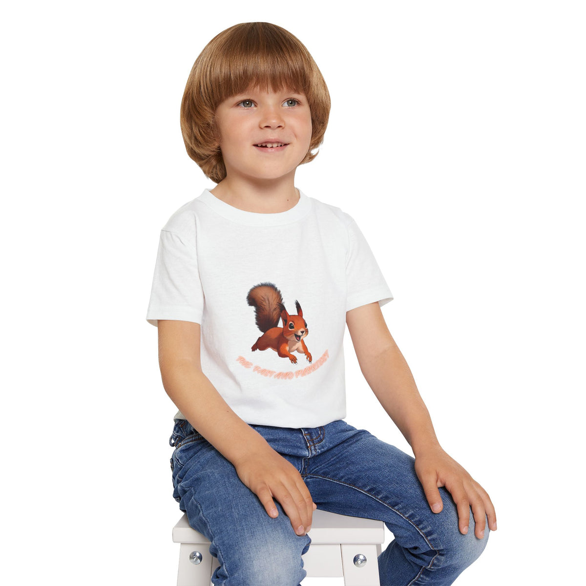 Cartoon Red Squirrel Toddler T-shirt | Cute Woodland Animal Tee