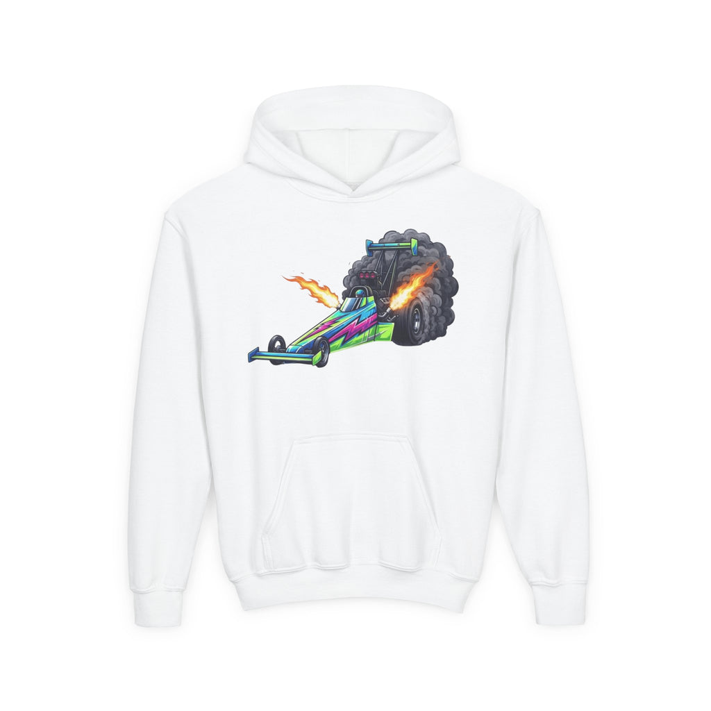 Kids Dragster Hoodie, Nitro Rocket Kids Sweatshirt, Youth Straight Line Racing Graphic Pullover