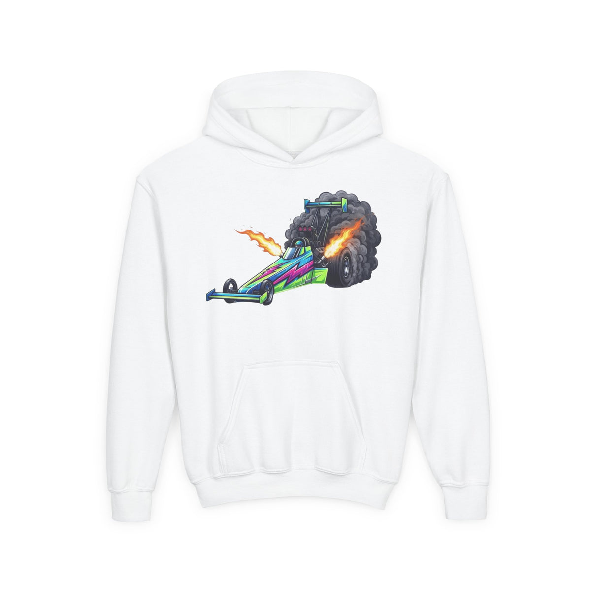 Kids Dragster Hoodie, Nitro Rocket Kids Sweatshirt, Youth Straight Line Racing Graphic Pullover