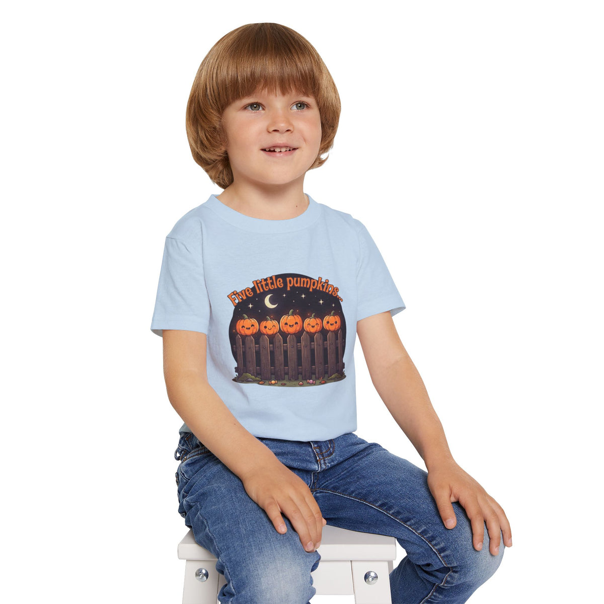 Five Little Pumpkins Toddler Tee | Nursery Rhyme Halloween Kids Shirt