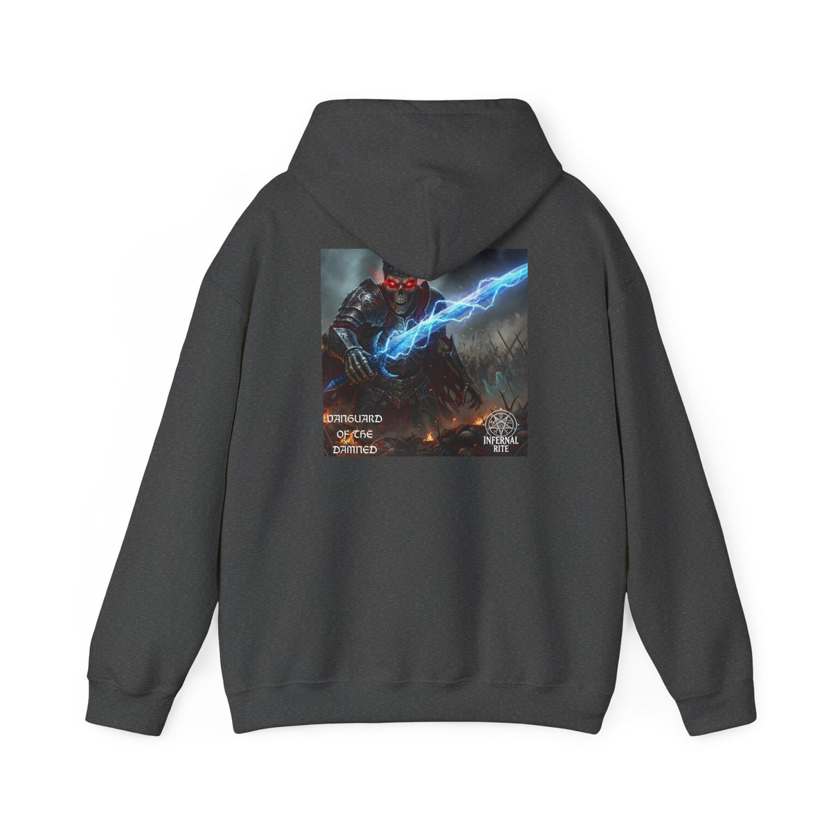 Infernal Rite™ Hoodie, Vanguard of Damned Sweatshirt, Dark Fantasy Heavy Metal Band Merchandise Graphic Pullover