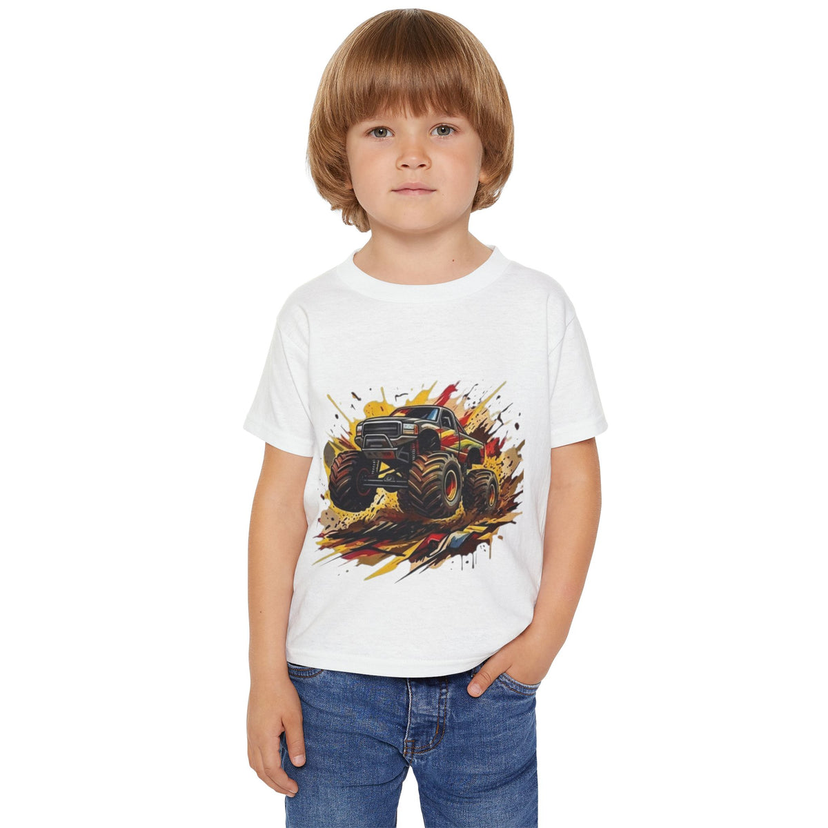 Monster Truck Smash Toddler T-shirt | Mud Splash Racing Tee