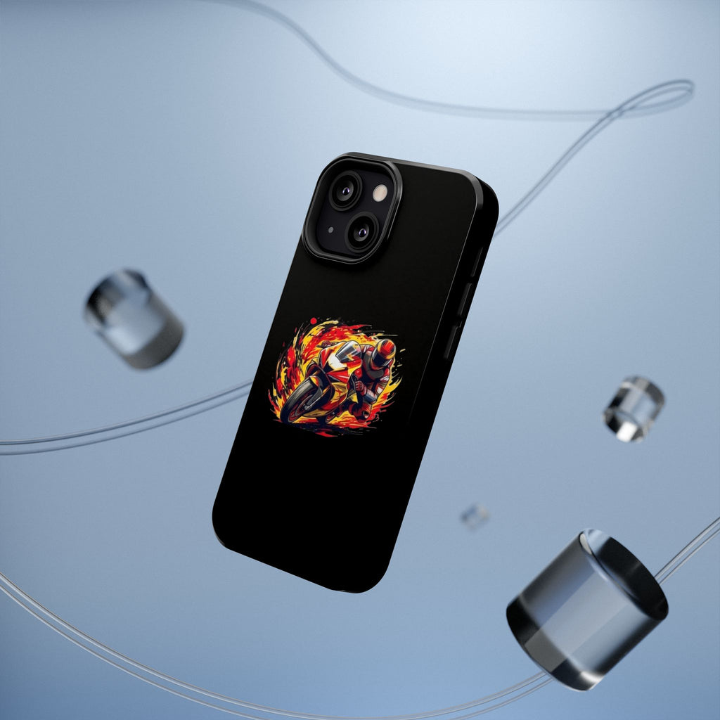 Flaming Motorcycle Rider phone case | Impact-Resistant Case