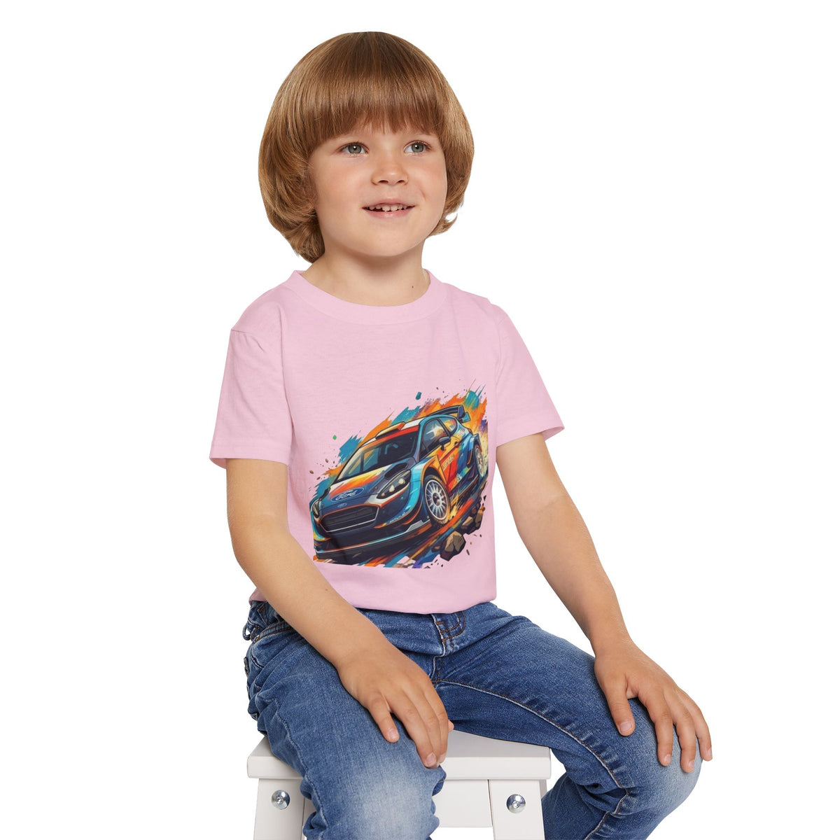 Rally Race Car Toddler T-shirt | Colorful Speed Illustration