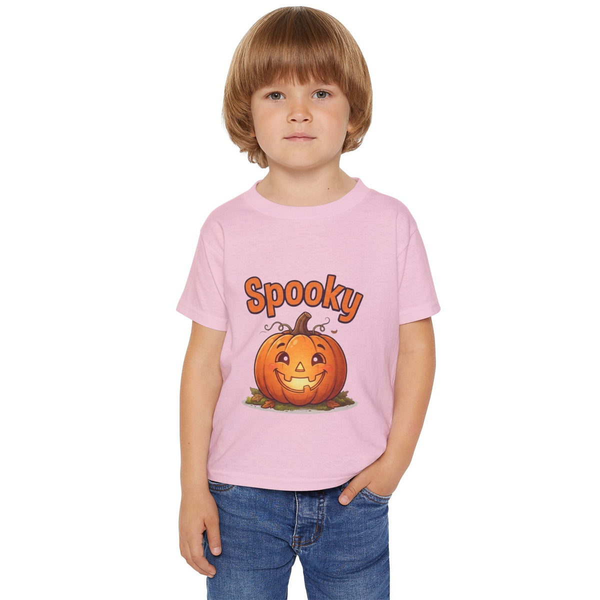 Halloween Pumpkin Toddler Tee | Bubbly Text Kids Spooky Shirt