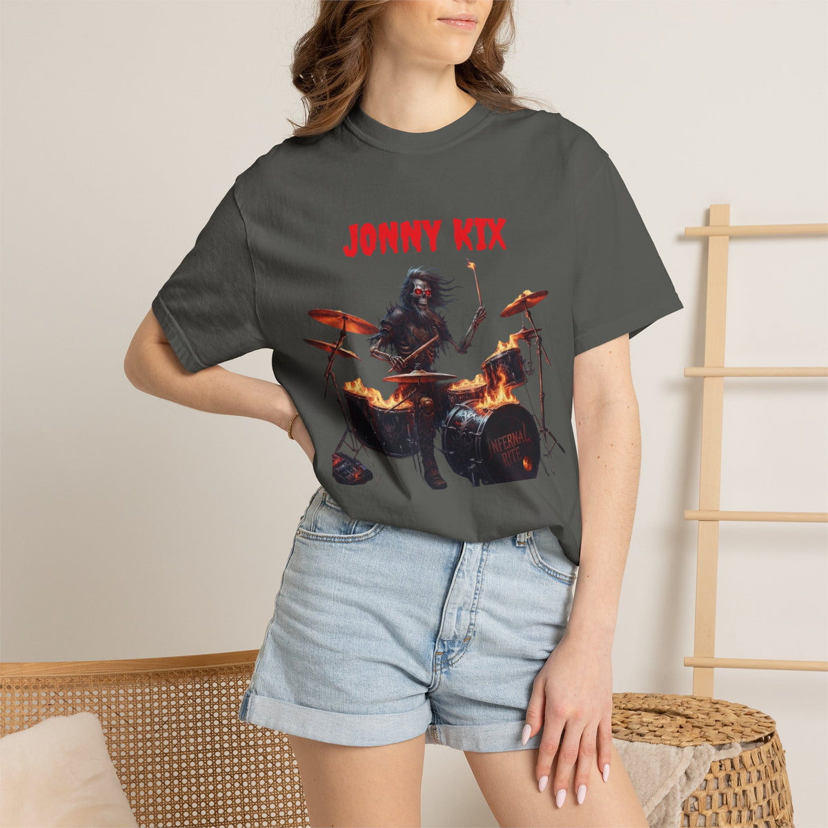 Infernal Rite  "Jonny Kix" Drummer Rock Band Tee