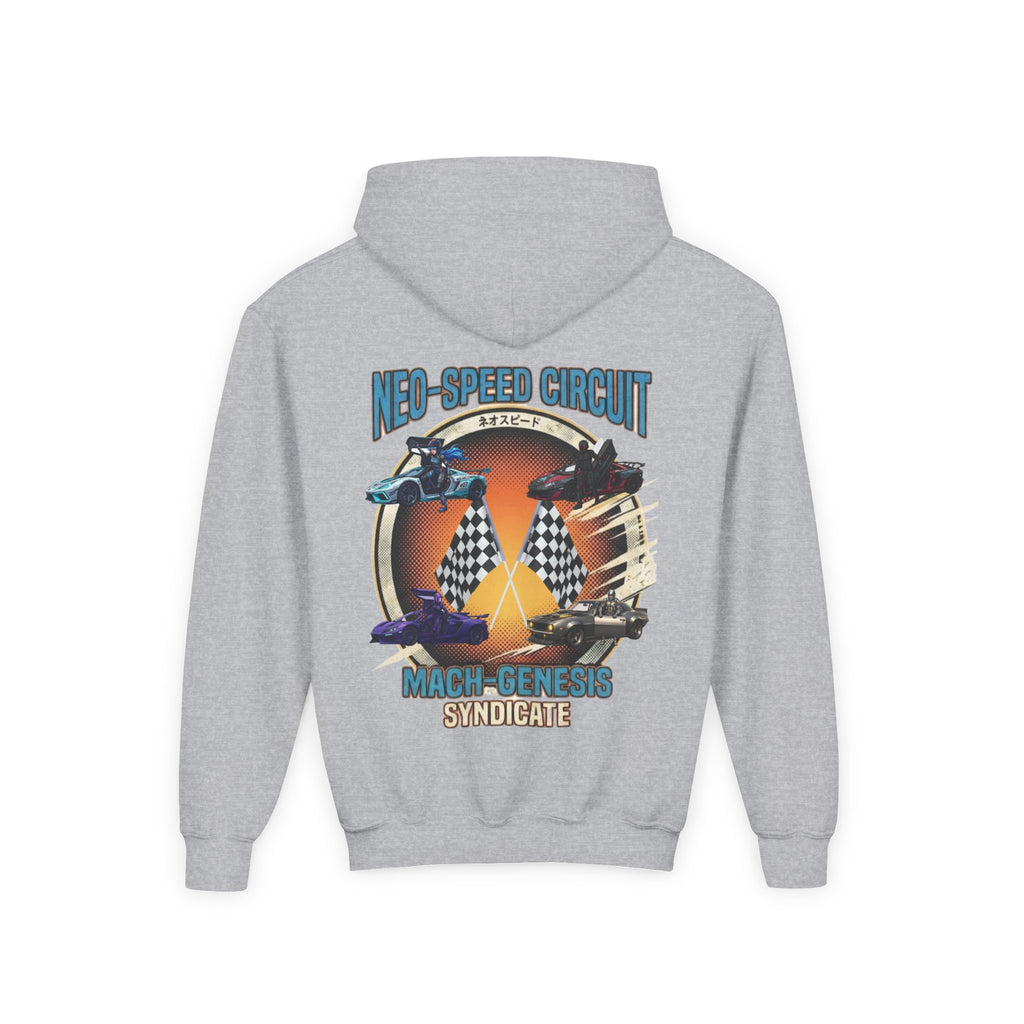 Blue Hair Heroine Hoodie, Mach Genesis Car Sweatshirt, Solo Driver Retro Anime Graphic Unisex Pullover