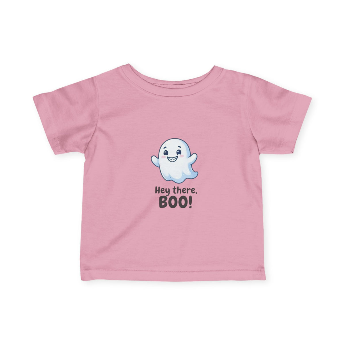 Spook and Snuggle Infant Tee, Greeting Friendly Ghost Baby Clothes, Hey There Boo Text Floating Autumn Newborn Outfit