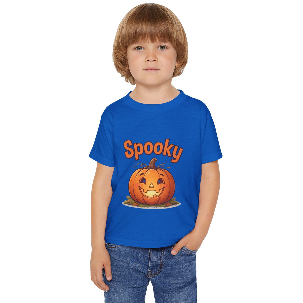 Halloween Pumpkin Toddler Tee | Bubbly Text Kids Spooky Shirt