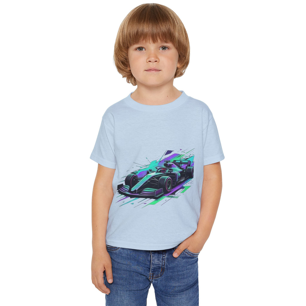 Neon Race Car Toddler T-shirt | Speed Formula Racing Graphic