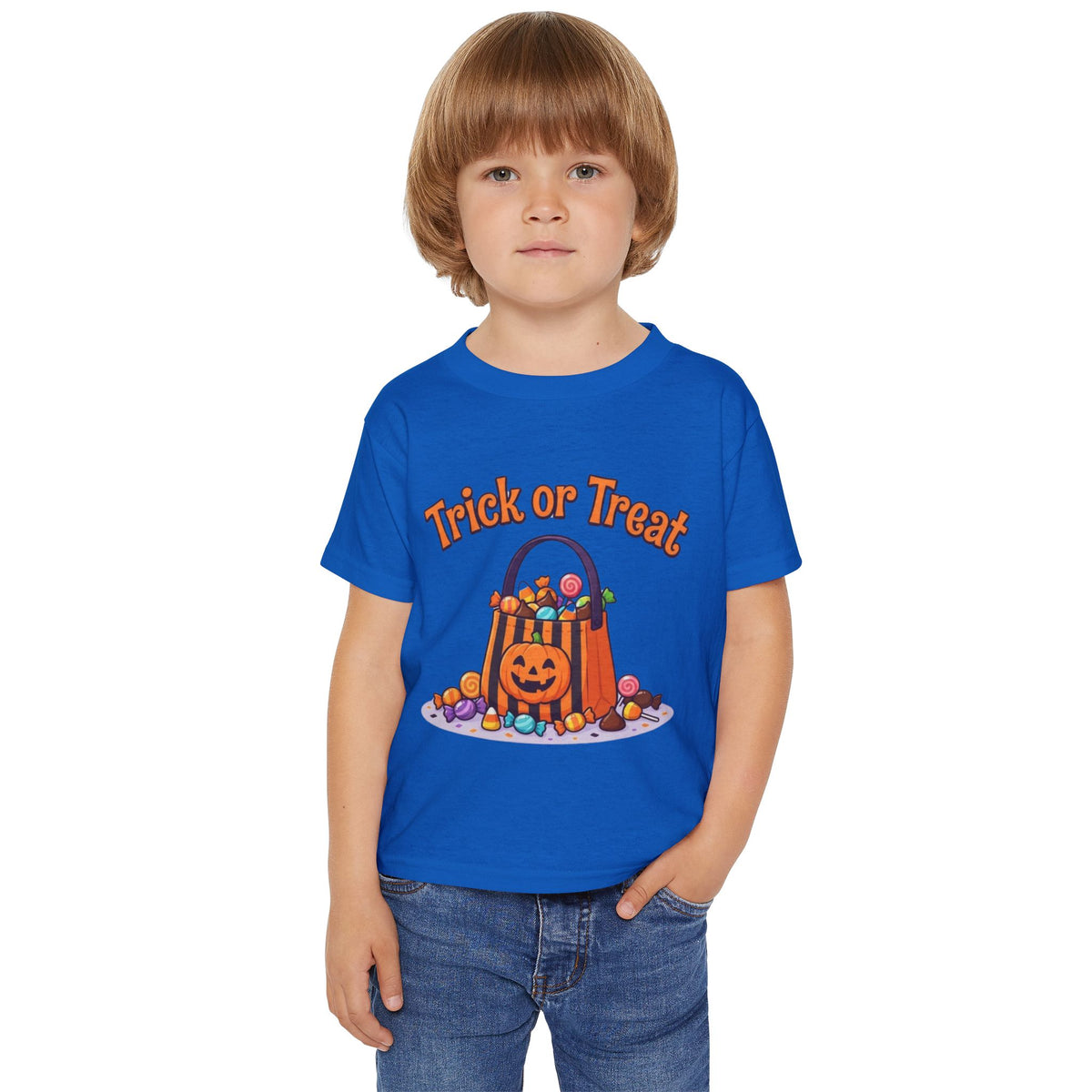 Candy Bucket Halloween Toddler Tee | Retro Trick-or-Treat Kids Shirt