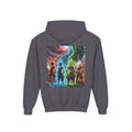 Multi Color Variant Hoodie, Four Elemental Brothers Kids Pullover, Front Kanji Back Print Anime Graphic Youth Sweatshirt