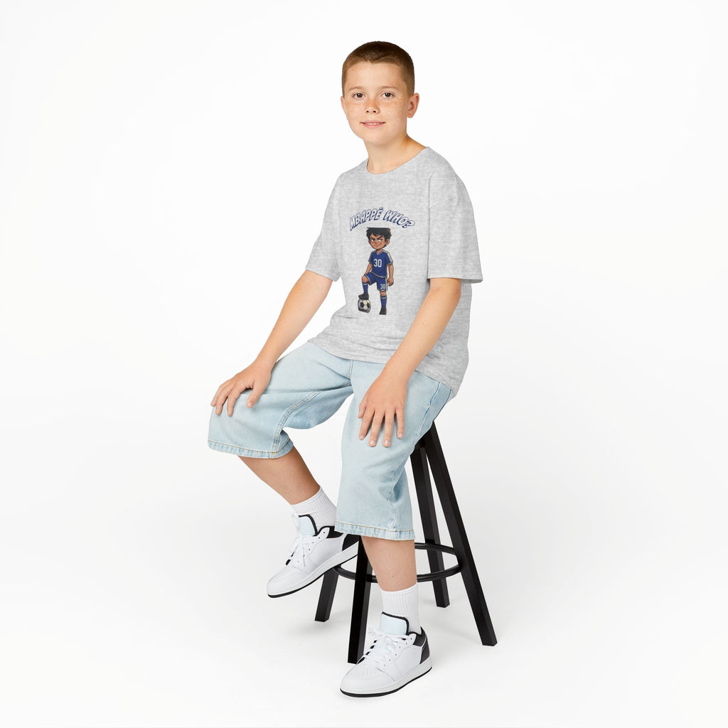 Mbappe Youth Soccer T-Shirt, Kids Football Graphic Tee, Kylian Mbappe Fan Gift, Cool Sports Shirt for Boys and Girls