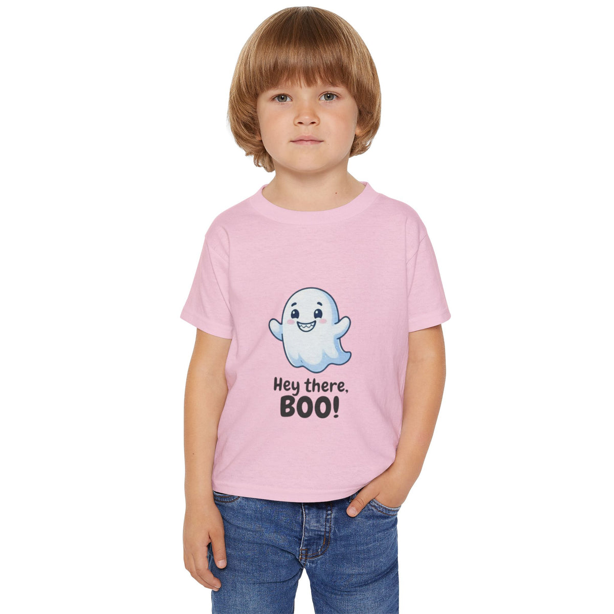 Hey There Boo Toddler Tee | Kawaii Ghost Halloween Kids Shirt