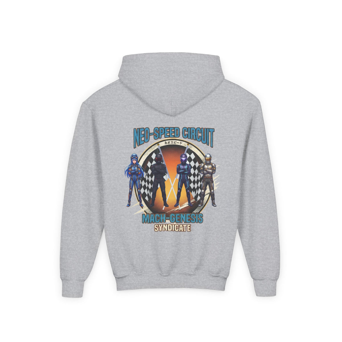 Multi Variant Hoodie, Neo Speed Collective Sweatshirt, Racing Badge Retro Anime Graphic Unisex Pullover