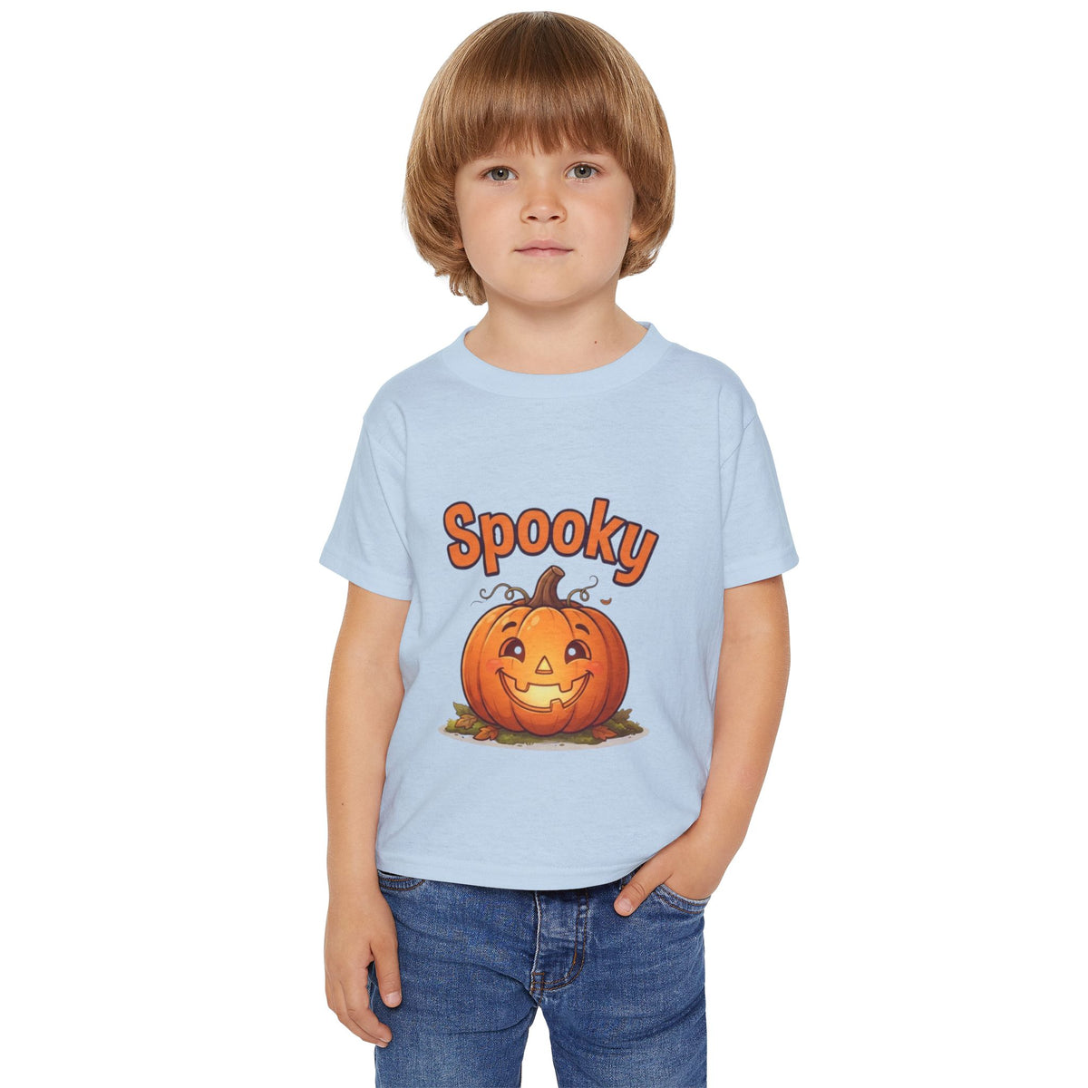 Halloween Pumpkin Toddler Tee | Bubbly Text Kids Spooky Shirt