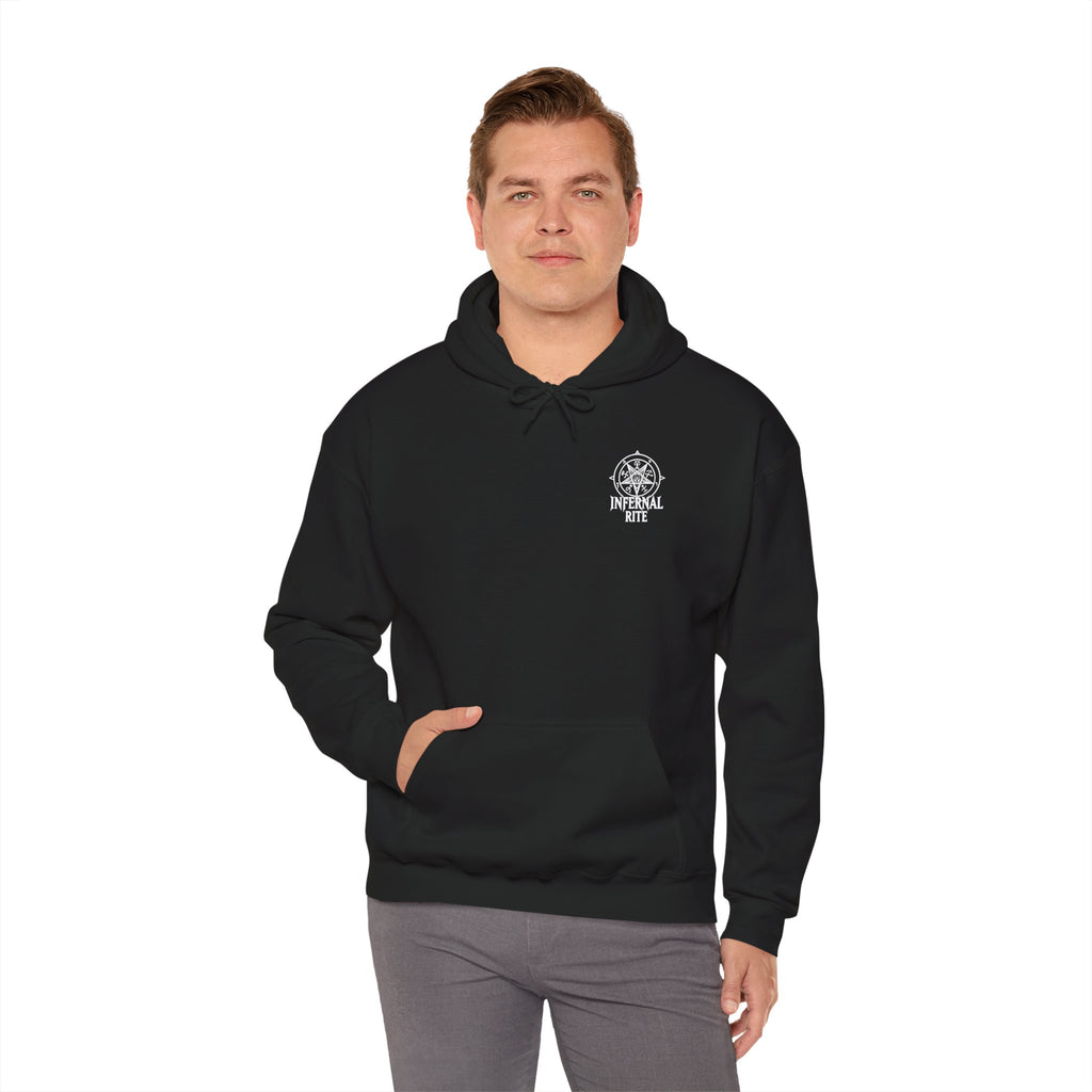 Infernal Rite™ Hoodie, Vanguard of Damned Sweatshirt, Dark Fantasy Heavy Metal Band Merchandise Graphic Pullover