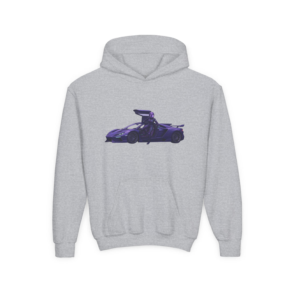 Kids Front Hoodie, Mach Genesis Solo Car Kids Sweatshirt, Youth Driver Retro Anime Graphic Pullover