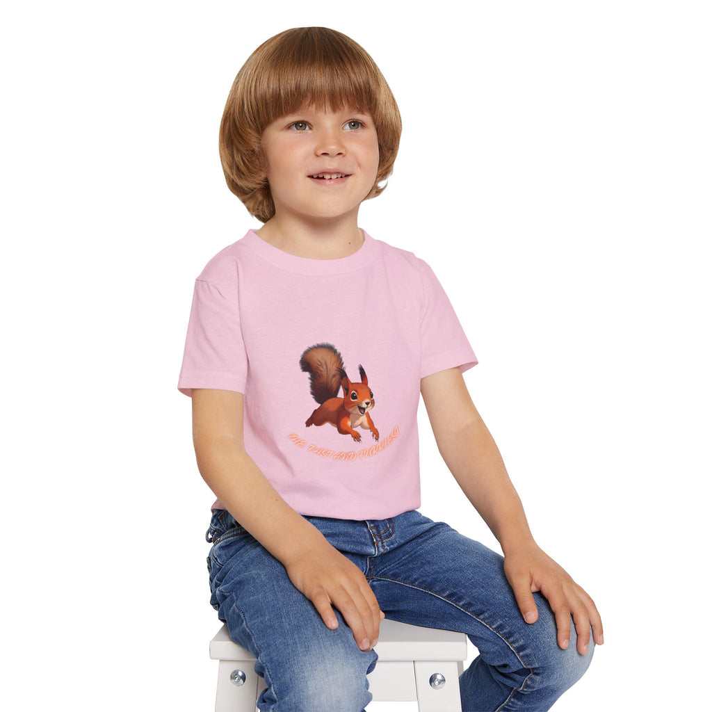 Cartoon Red Squirrel Toddler T-shirt | Cute Woodland Animal Tee