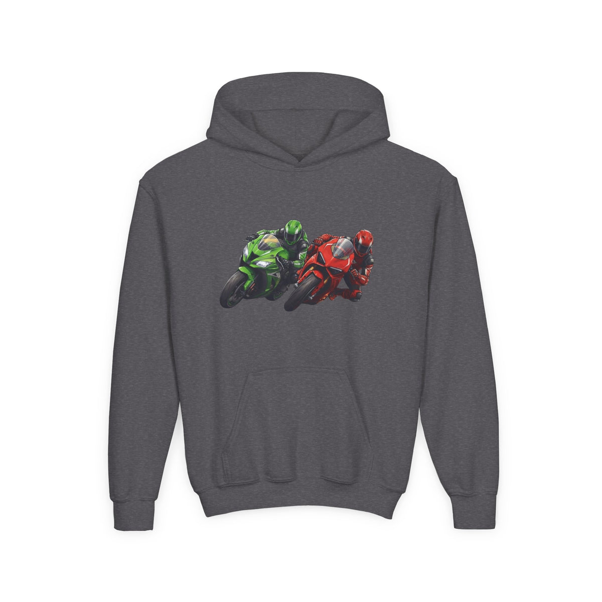 Apex Duel Hoodie, Twin Sportbike Kids Sweatshirt, Youth Track Racing Graphic Pullover