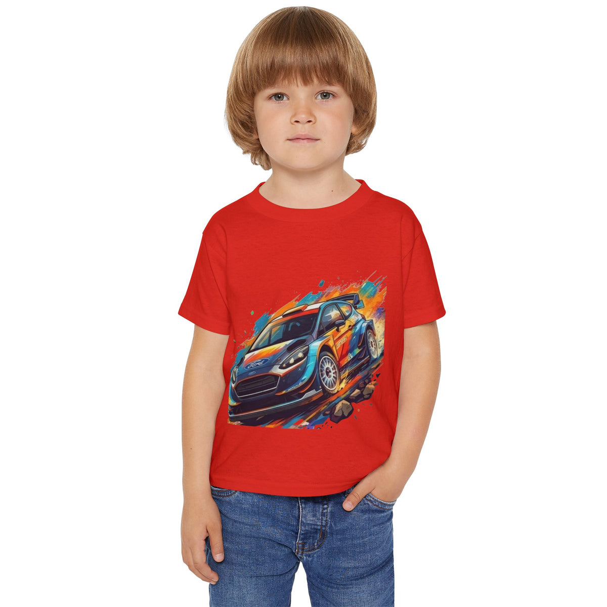 Rally Race Car Toddler T-shirt | Colorful Speed Illustration