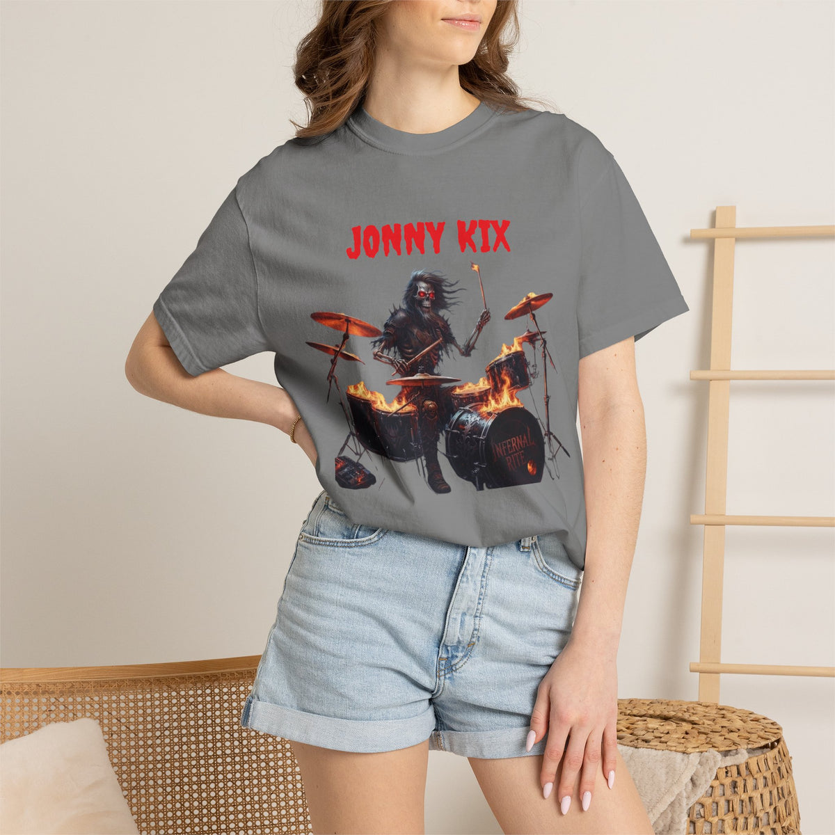 Infernal Rite  "Jonny Kix" Drummer Rock Band Tee