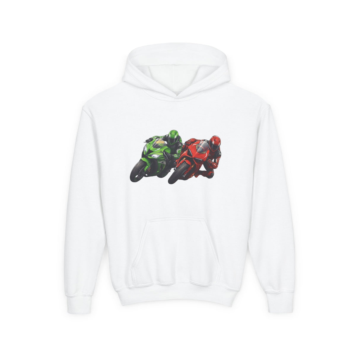 Apex Duel Hoodie, Twin Sportbike Kids Sweatshirt, Youth Track Racing Graphic Pullover
