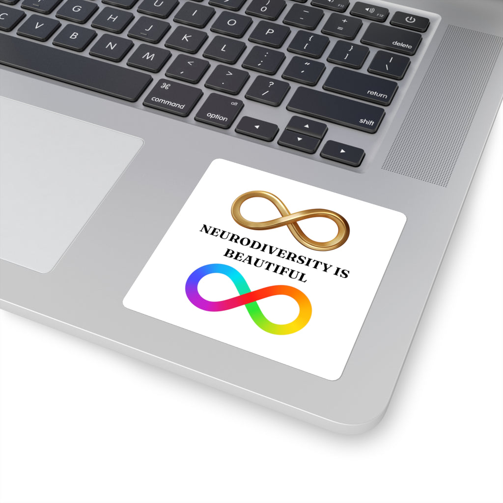 Neurodiversity Is Beautiful Square Vinyl Sticker - Autism Acceptance Loop