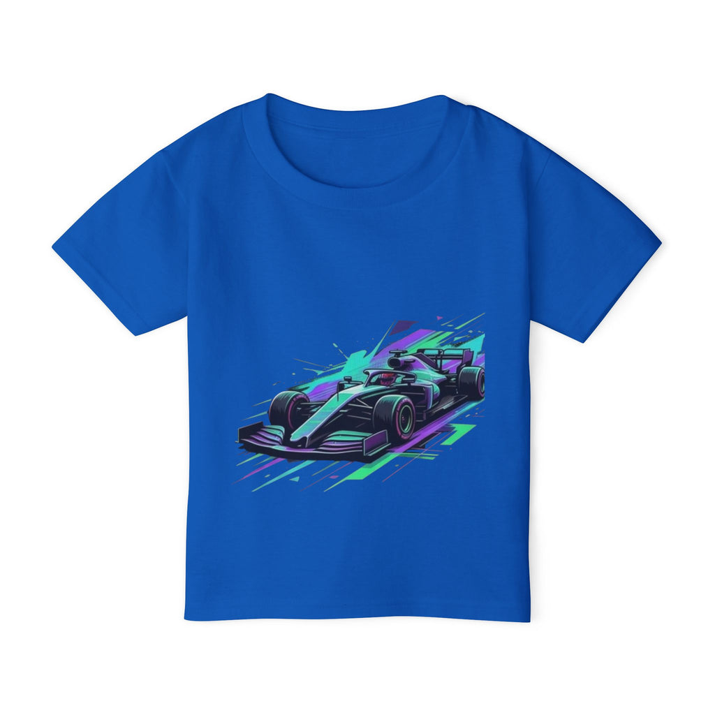 Neon Race Car Toddler T-shirt | Speed Formula Racing Graphic