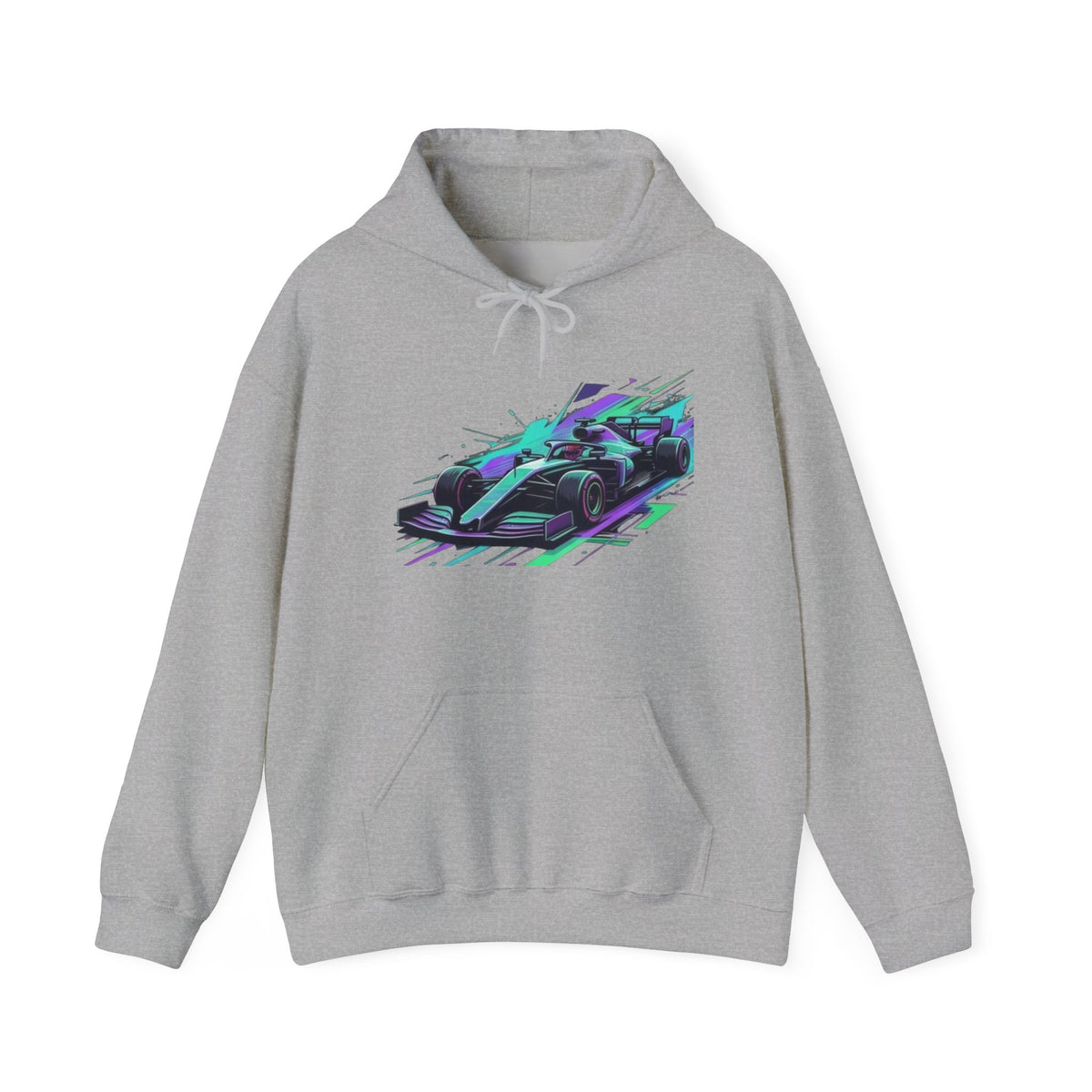 Neon Racing Car Hoodie | Retro Futuristic Racecar Graphic